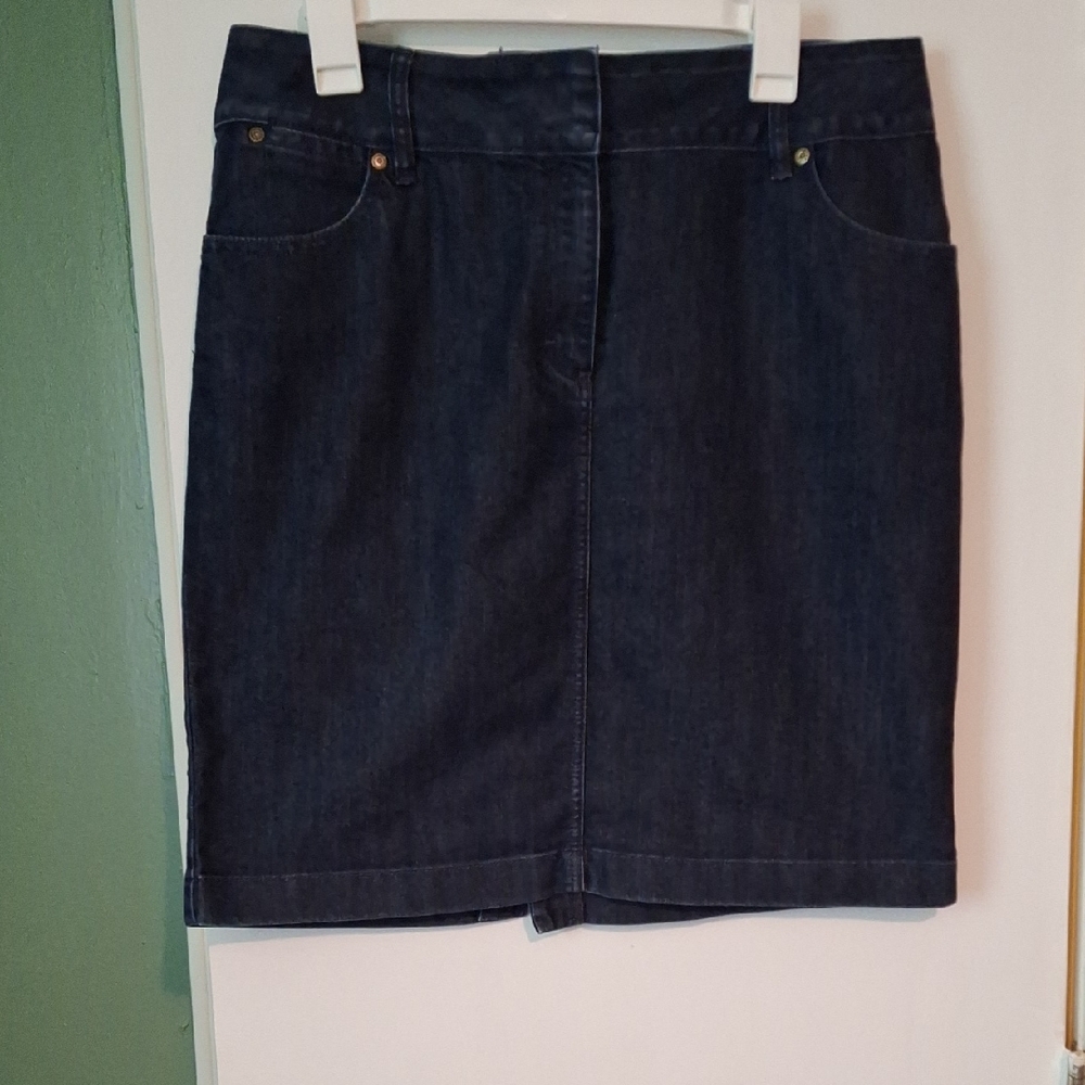 Dana Buchman Blue Pencil Skirt Knee-Length Work